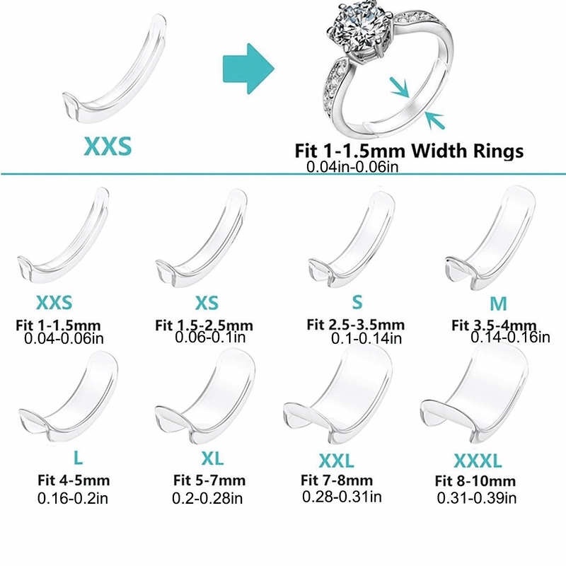 Invisible Clear Ring Sizer Holder Retainer Set